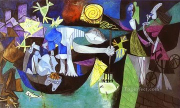 Pesca nocturna en Antibes 1939 cubismo Pablo Picasso Pinturas al óleo